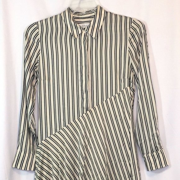 A.L.C. Long Shirt Dress Medium Black and Ivory Sample Set A6D0130 USA Womens - Picture 8 of 11